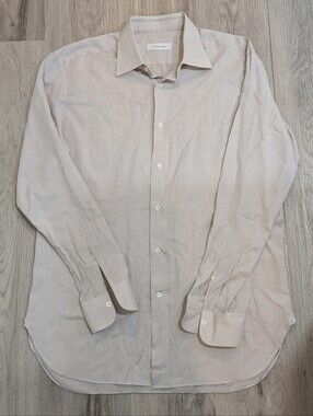 Ermenegildo Zegna Men’s Dress Shirt 41/16 Regular Fit Cotton Check Pattern